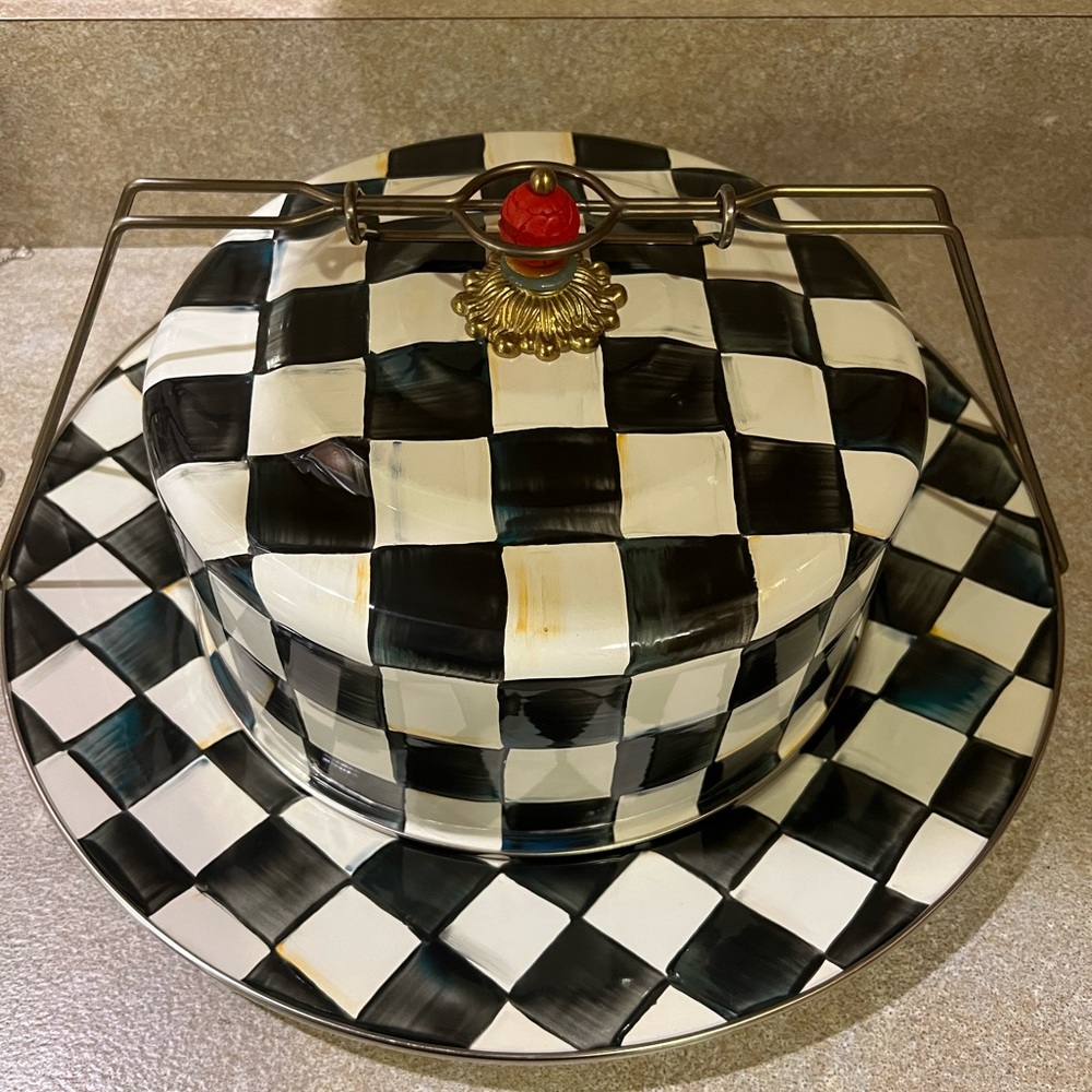 Mackenzie Childs Courtly Check Cake Carrier